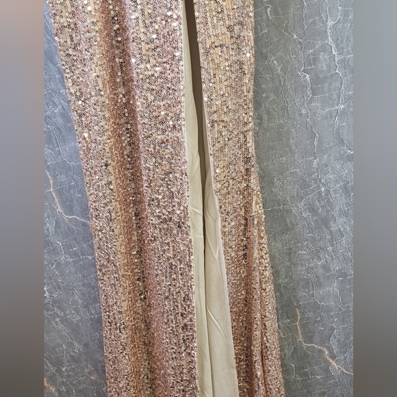 Kalinnu's Gown,‎ For Formals, Proms, Etc.  Rose Gold Sequins, Dress Size (S) - Picture 8 of 15